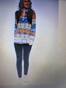Madame Patterned Long Sleeve Top