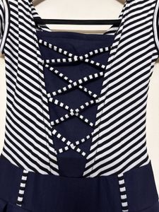 Striped Fit &amp; Flare Dress : FREE Belt Limited Time
