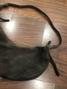 Brown Suede Hobo Bag