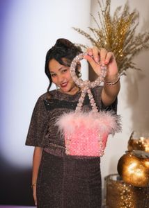 Crystal Fur Clutch (Pink)