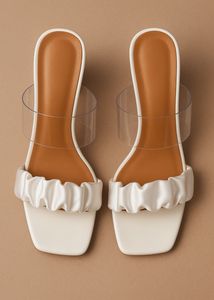 White Heels with Clear Strap (worn once)
