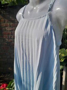 Light Blue Pleated Dress