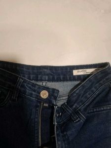 Dark Blue Flared Denim Jeans