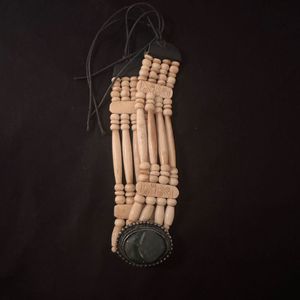 vintage bone beaded agate boho choker