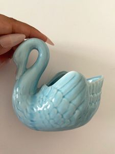 Vintage Blue Swan Trinket Dish