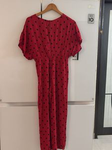 Red Polka Dot Midi Dress
