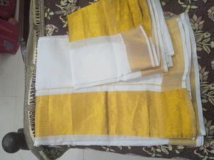 Traditional Kerala Setmundu Saree
