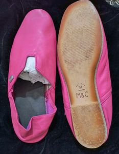 Pink Leather Slippers