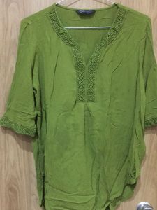 Green Embroidered Top