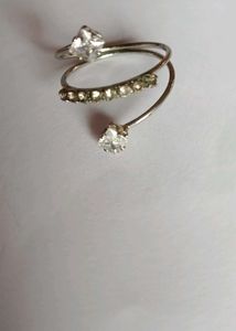 Silver Tone CZ Accent Ring