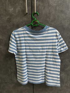 Blue And White Striped Tshirt