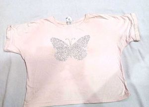 Oversized Light Pink Colour Crop Top 💌