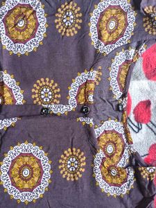 Printed Brown Kurta For Women