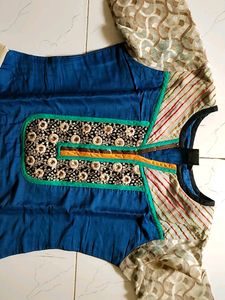 Offer!!! Blue Cotton Silk Dress