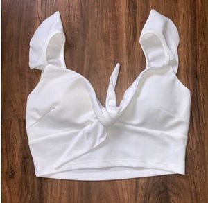 Shein Cute Tie-Front Crop Top