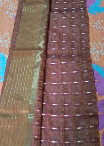 Beautiful Golden Work Silk Saree