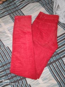 pretty red velvet jeans.