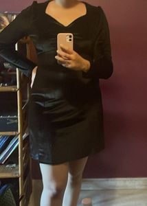Black Velvet Party Dress, Size M