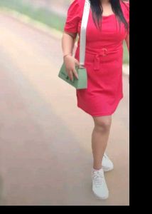Red Belted Mini Dress