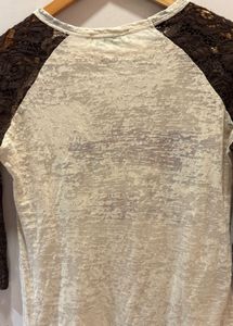 Beautiful Lace Sleeve Imported Tee