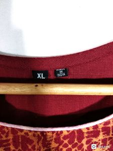 ₹30 Off Burgundy Printed Casual Kurta (Women)