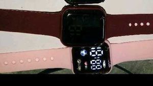 Digital Maroon Smart Watch 2 Combo