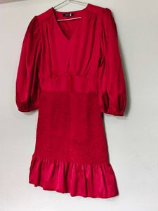 Chic Satin Red Mini Party Dress