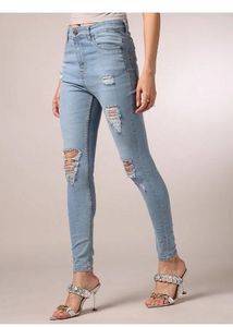 Shein Ankle length Mid distress Skinny fit Jeans