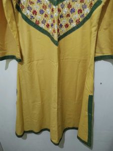Embroidered Yellow Kurta And Pajama set