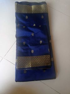 Navy Blue Banarasi Pattu Saree
