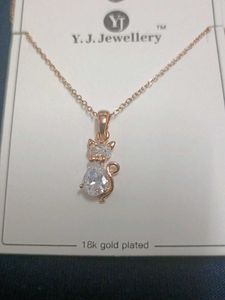 Anti Tarnish 18k Gold Plated Cute Cat Pendants