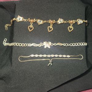 Golden Charm Bracelet Set