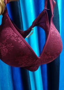 Burgundy Floral Bra