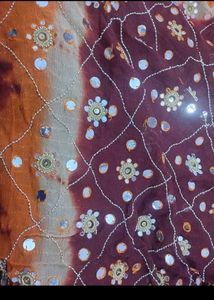 jaypuri जॉर्जेट saree with Mirror work. + blouse