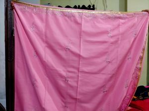 Pink Embroidered Saree