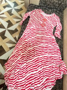 Red & White Striped Dress