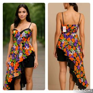 Floral Asymmetric Dress