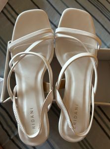 White block heel sandal