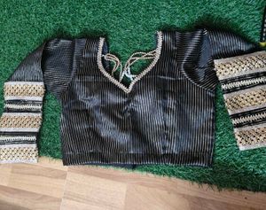 Elegant Black & Gold Blouse