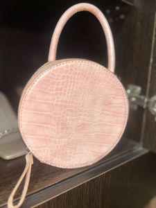 Zara Pink Croc Circle Bag