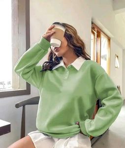 Mint Green Collared Sweatshirt