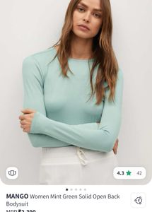 Mango mint Green Bodysuit Top XL Size