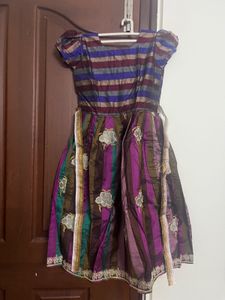 6-7 years girl frock never usedStriped Party Dress