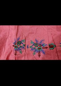 Pink Embroidered Tunic Top