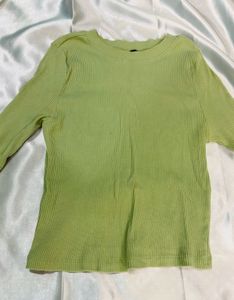 Beautiful Full Sleeve Green Zudio Top For Sale