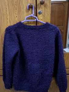 Cozy Purple Knit shimmer Sweater