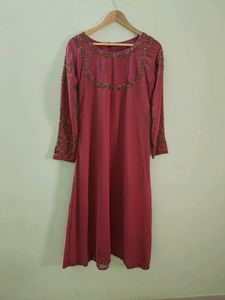 Onion Pink Handworked Kurta Set