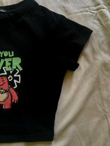 Black Body Fitted Baby Tee