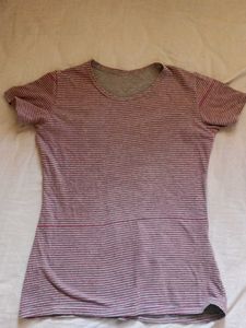Mint green And Pink Stripped T Shirt Combo XS