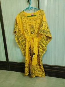 Yellow Printed Kaftan